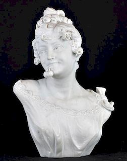 Rafael Battelli Marble Bust of a Woman