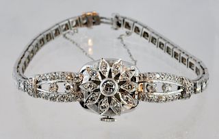 Tilbury 14Kt WG & Diamond Art Deco Lady's Watch