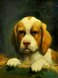 Jean LeFort "Puppy Portrait" O/B
