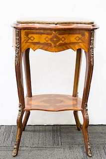 Louis XV-Style Ormolu-Mounted Marquetry Side Table