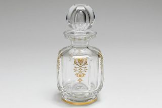 Baccarat Crystal Perfume Bottle with Gilding