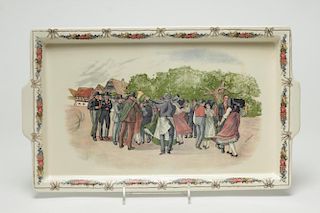 Sarreguemines French Faience Tray by Henri Loux