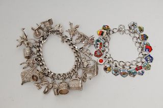Charm Bracelets, Woman's, Silver & Enameled Silver