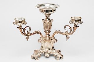 Rococo-Style Silver-Plate Centerpiece Epergne