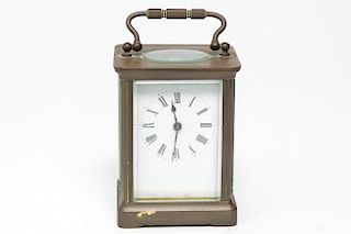 French Bronze Carriage Clock, Vintage