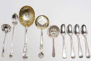 Sterling Silver Art Nouveau Spoons, incl. Gorham