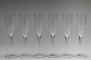 Tiffany & Co. Crystal Champagne Flutes, Set of 6