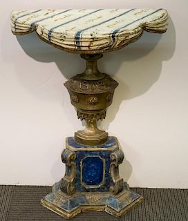 Antique Italian Painted Demilune Console Table