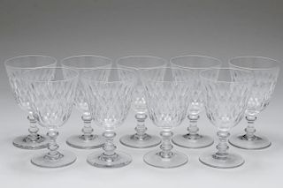 Baccarat Cut Crystal "Armagnac" Water Goblets, 9
