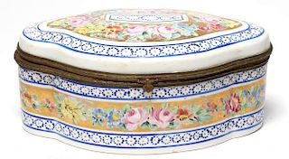 Limoges-Style Porcelain Box, Large Hand-Painted