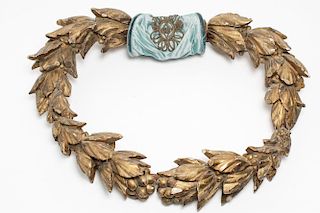 Continental Laurel Wreath, in Carved & Gilded Wood