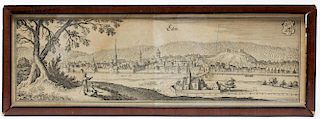 City View of Calw, Germany, Matthaus Merian, 1643