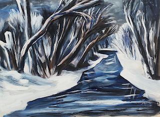 Brook in Winter by B.J.O. Nordfeldt