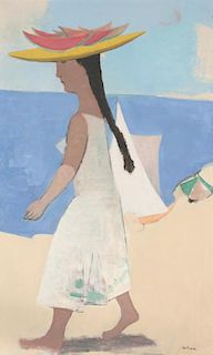 Untitled (Girl at Beach) by Louis Ribak