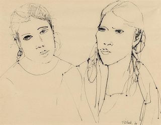Untitled (Portrait of Two Women) by Louis Ribak