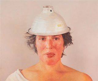 * Jenny Dubnau, (British/American, b. 1963), M. Wearing a Lampshade as a Helmet, 2004