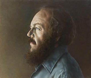 * Robert Brawley, (American, 1937-2006), Man in Blue Shirt/Self Portrait, 1983