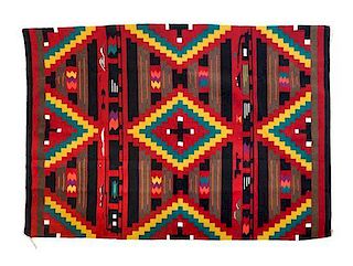 A Contemporary Navajo Germantown Revival Blanket by Pricilla Warren 60 1/2 x 50 1/2 inches