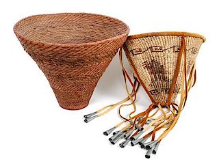 An Apache Burden Basket Height of larger 11 x diameter 14 inches.