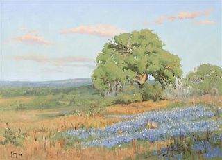 Noe Perez, (American, b. 1958), Meadow with Blue Flowers, 1986