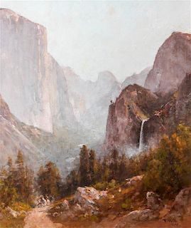Thomas Hill, (American, 1829-1908), Indians in Yosemite, 1899