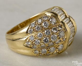 18K yellow gold diamond ring