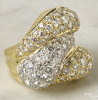 18K yellow and white gold ring