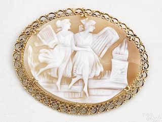 Carved cameo classical scene