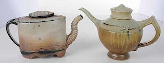 Two Contemporary Art Pottery Teapots