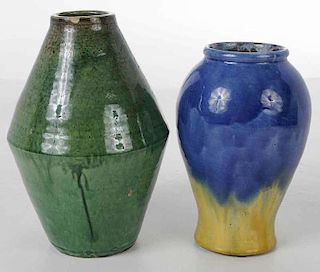 Two Pieces of Glazed Stoneware