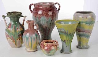 Six Pieces North Carolina Pottery