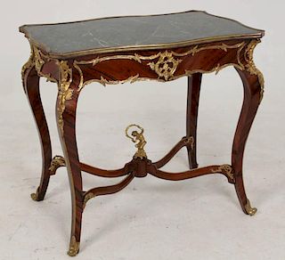 FRENCH EMPIRE STYLE BRONZE MOUNTED SALON TABLE