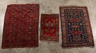 LOT OF 3 MISCELLANEOUS ORIENTAL THROW RUGS