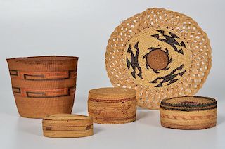 Makah / Nuu-chah-nulth, Tlingit and Northern California Baskets, From an American Museum