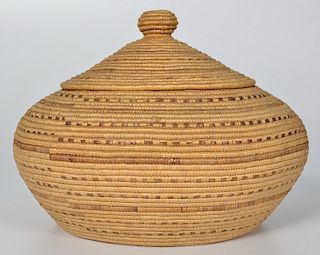 Alaskan Eskimo Lidded Basket