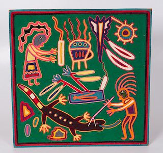 Raymundo de la Rosa (Huichol, 20th century) Yarn Painting