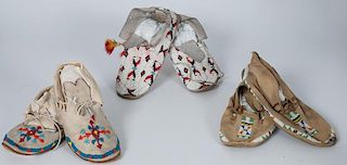 Creek Beaded Hide Moccasins PLUS, From an American Museum