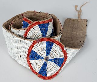 Sioux Beaded Hide Blanket Strip, From an American Museum