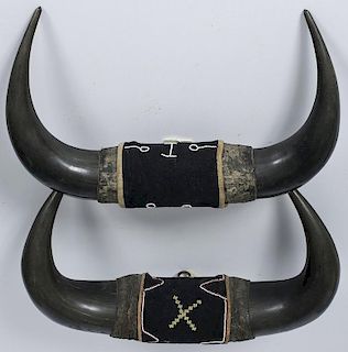 Plains Steer Horn Wall Hangers, From an American Museum