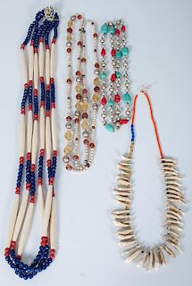 A Variety of Plains Beaded Necklaces, From an American Museum