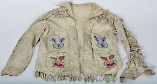 Northern Plains Boy's Beaded Hide Jacket, From the Collection of Roger Mussatti, Michigan