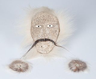 Roger Silook (Inuit, 1923-2004) Whale Bone Mask, PLUS