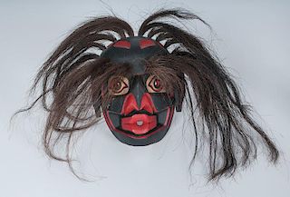 Kwakwaka'wakw Dzunukwa, Wild Woman of the Woods, Carved Mask