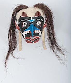 Kwakwaka'wakw Hawk Spirit Carved Wood Mask