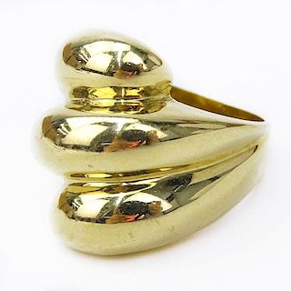 Vintage Italian 14 Karat Yellow Gold Ring.