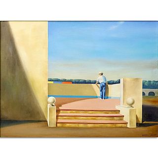 After: Jeffrey Edson Smart, Australian (1921-2013) Oil on canvas "Enjoying The View".
