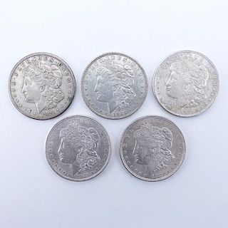 Collection of Five (5) U.S. Morgan Silver Dollars.