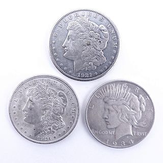 Collection of Three (3) U.S. Silver Dollars.