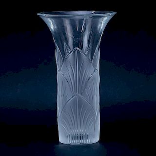 Lalique Crystal “Lotus” Vase.