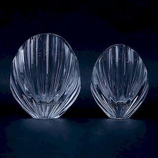 Two (2) Baccarat Crystal Vases. Signed R. Rigot, Baccarat.
